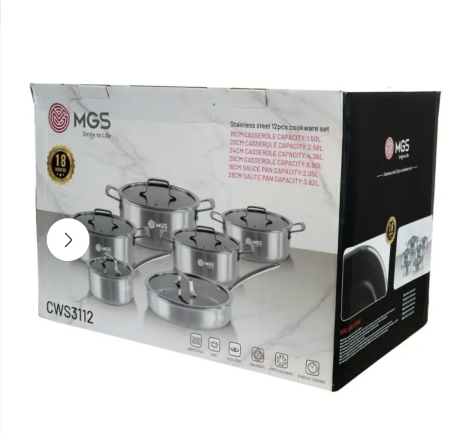 سرویس قابلمه 12 پارچه استیل کف لیزری cws3112